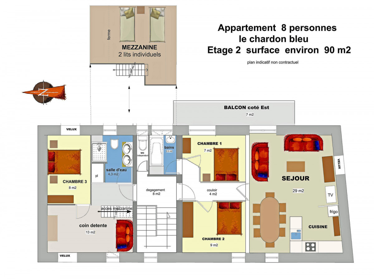 PLAN - APPARTEMENT LE CHARDON BLEU 8 - VALLOIRE CENTRE