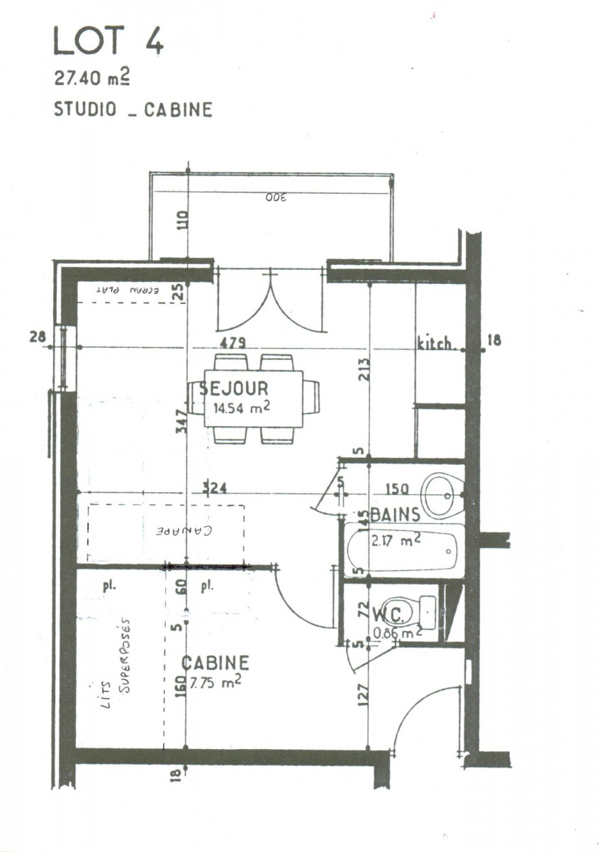 PLAN - STUDIO CARENE 4 - VALLOIRE CENTRE - VALLOIRE RESERVATIONS