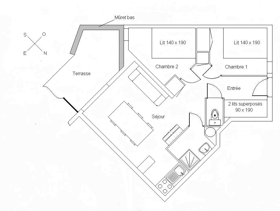 PLAN - APPARTEMENT  THYMEL 44- VALLOIRE LES VERNEYS