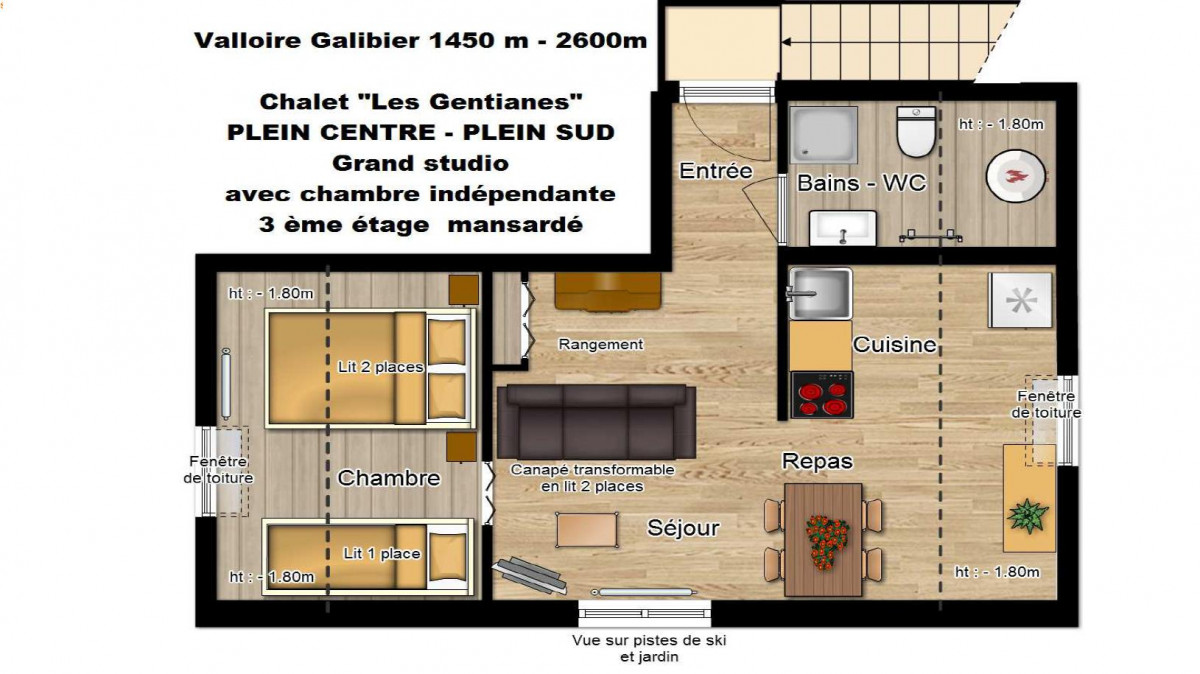 PLAN - CHALET LES GENTIANES APPARTEMENT 3 - VALLOIRE CENTRE