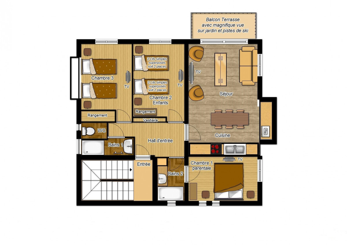 PLAN - CHALET LES GENTIANES APPARTEMENT 2 - VALLOIRE CENTRE