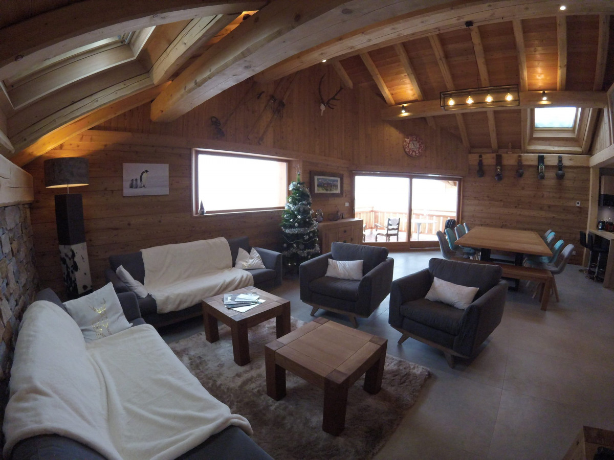 SALON - CHALET PIC DE L'AIGLE HIVER - CRET DU SERROZ VALLOIRE - VALLOIRE RESERVATIONS